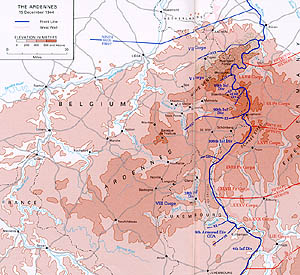 The Ardennes 15 December 1944 (map)