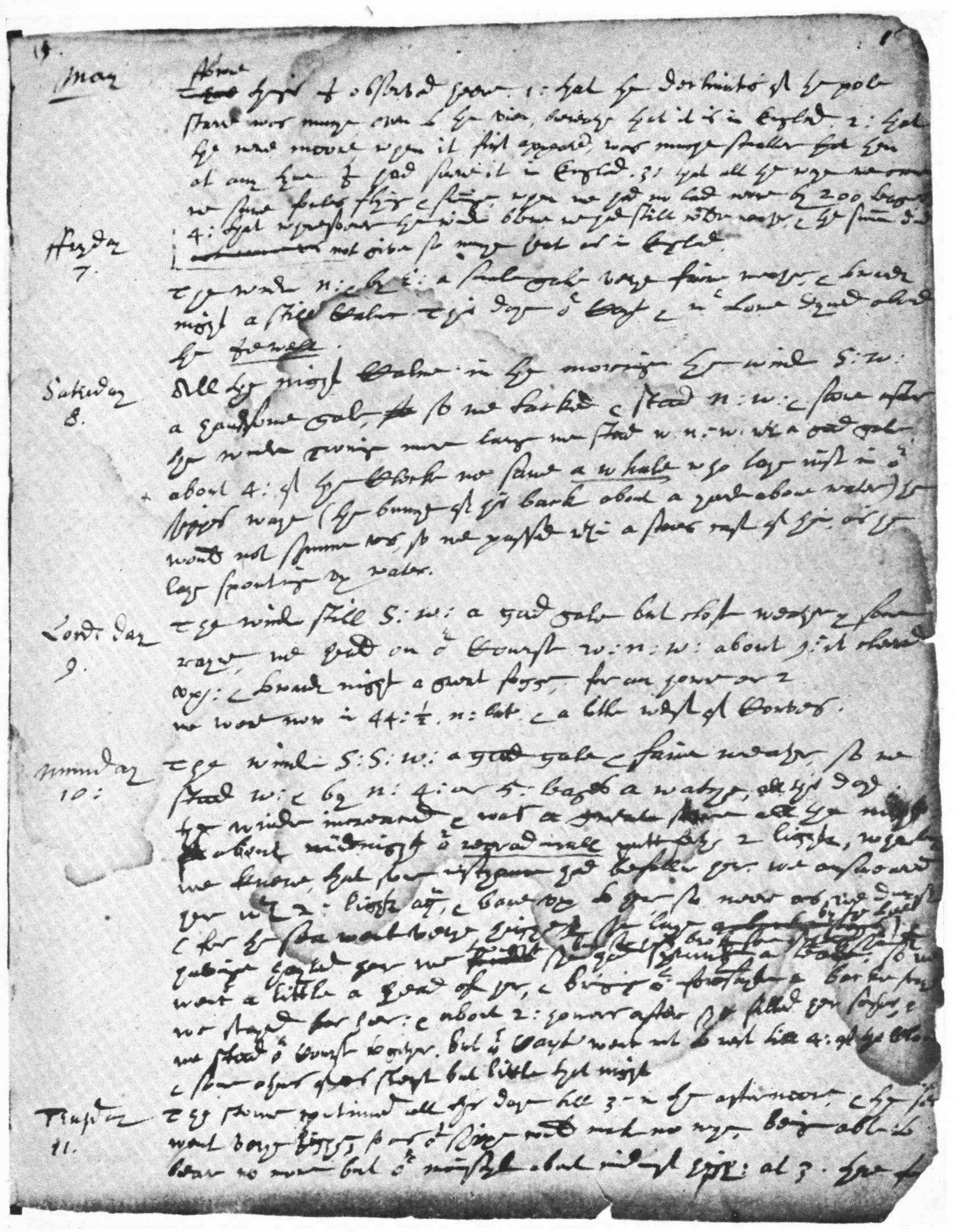 Page from John Winthrop's Journal