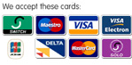 Delta, Mastercard, Solo, Switch, Maestro, Visa