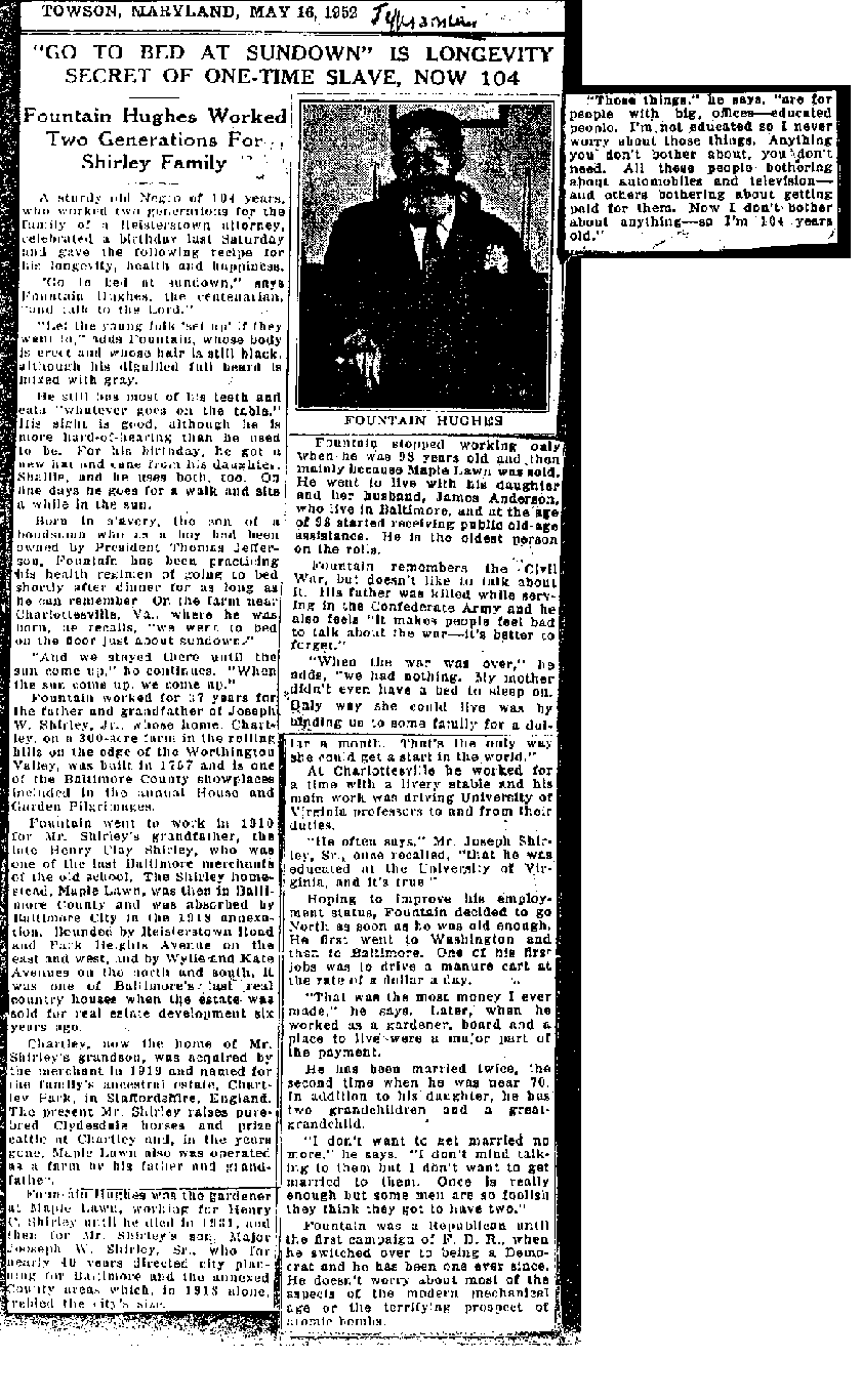 Newspaper article on Fountain
Hughes