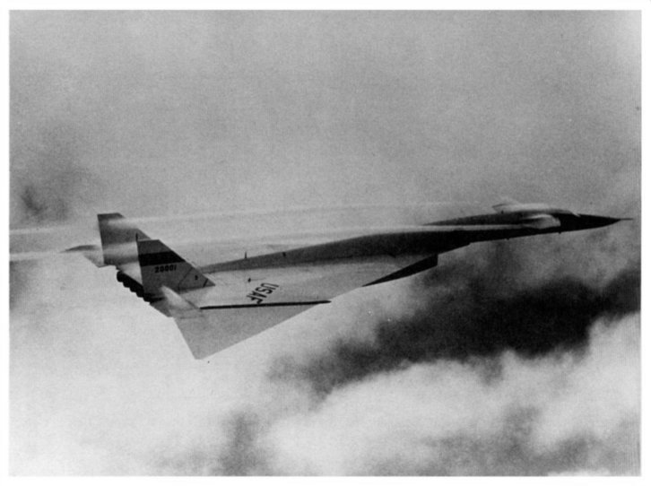 aerial view of a supersonic XB-70