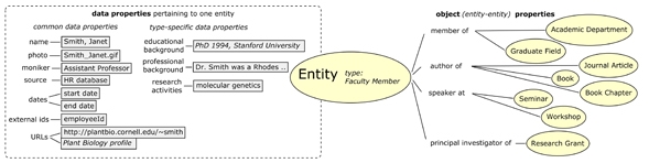 Image showing a sample entity structure for a faculty member