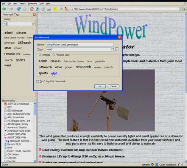 screen shot showing the note marking tool being used