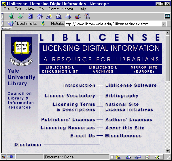 LIBLICENSE home page