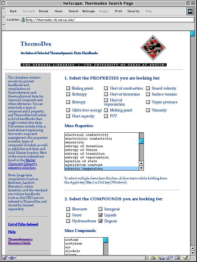 ThermoDex Search Page