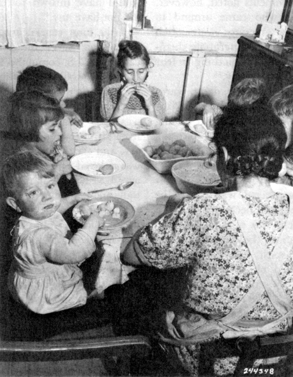 FAMILY MEAL, mostly of potatoes.