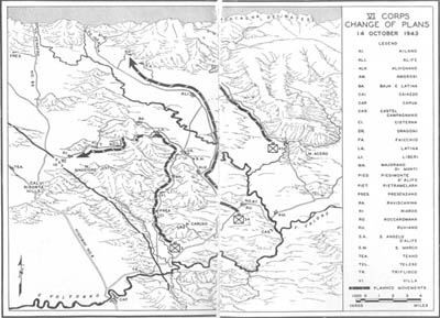Map No. 17: VI Corps Change of Plans, 14 October 1943