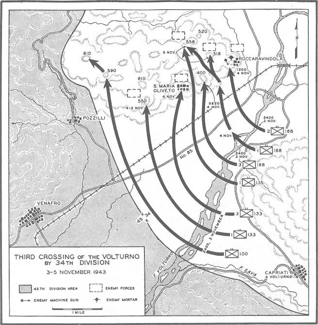 Map No. 26: Third Crossing Of The Volturno By 34th Division, 3-5 November 1943